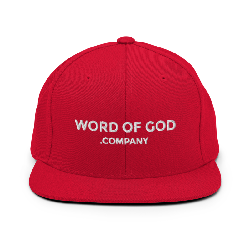 Snapback Hat, Trucker Hat, Word of God Company Red